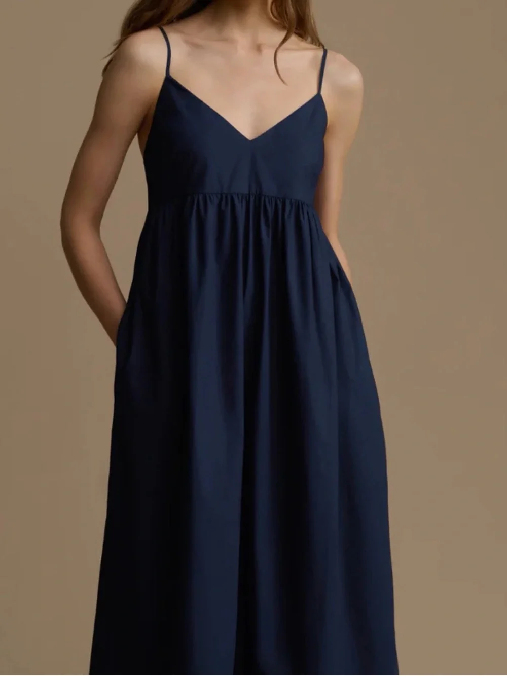 Jenni Kayne Navy Blue Lined Maxi Dress The Cove, 100% cotton and rayon-XXL - Picture 2 of 16